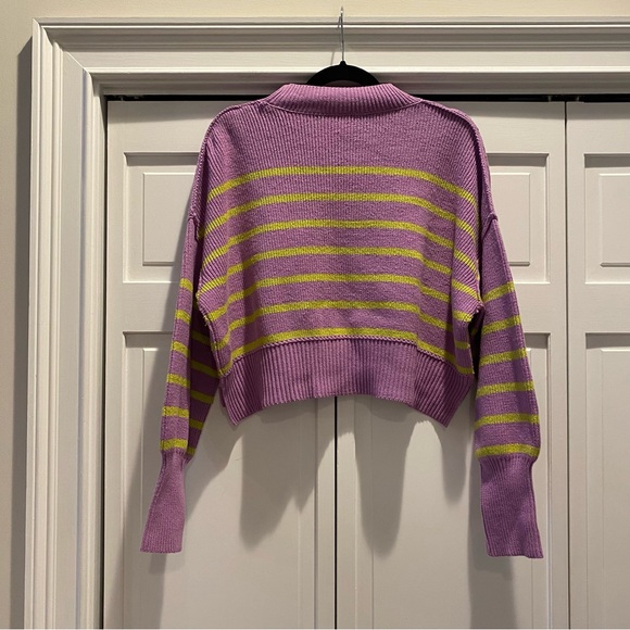 Free People Easy Street Cropped Striped Pullover Oversized Sweater | Size XS - Picture 9 of 11